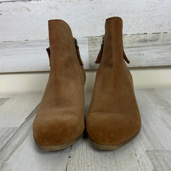 Frye Womens 10 Brown Suede Leather Side Zip Western Heeled Ankle Boots - Picture 2 of 10